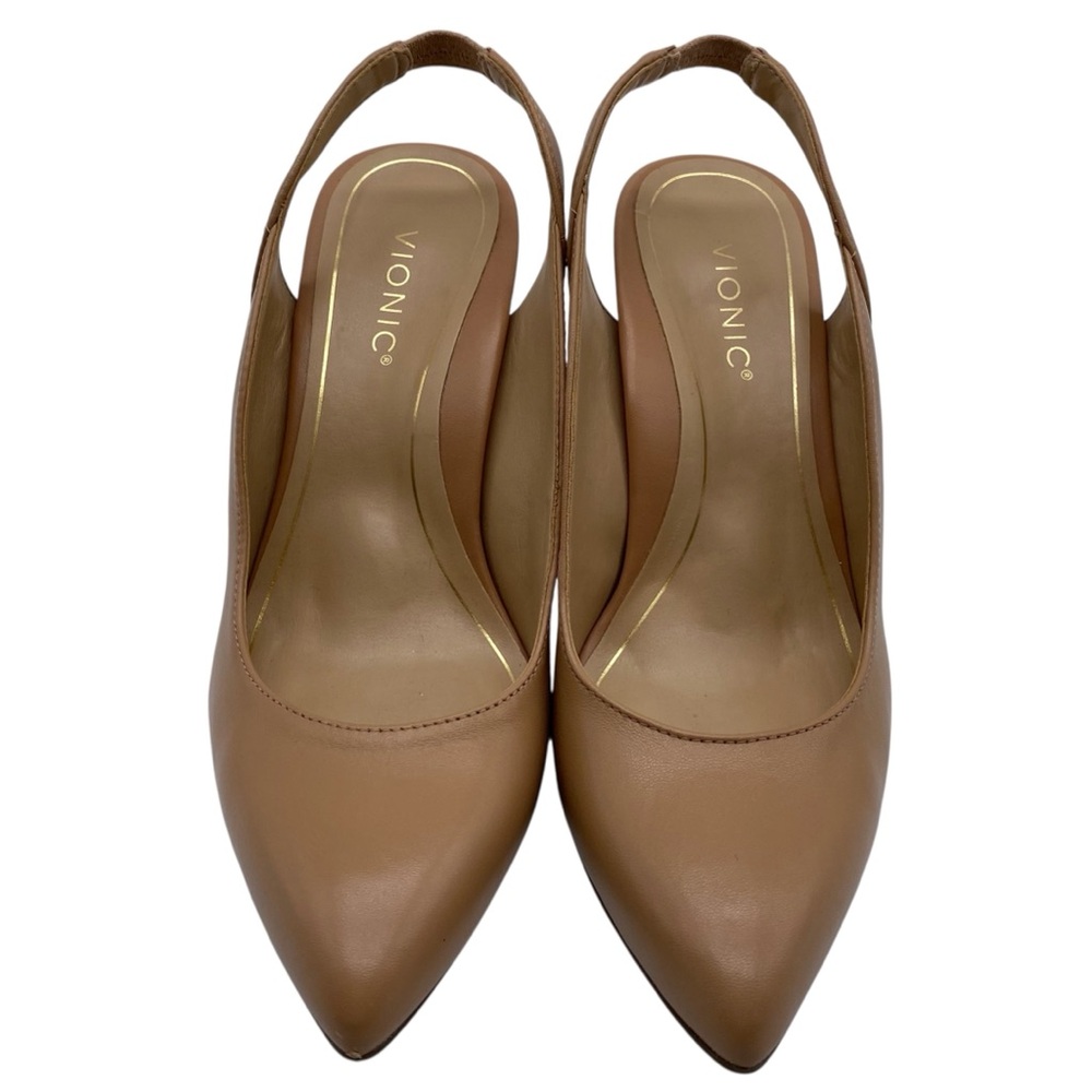 Vionic Womens Shoes Adalena Pumps Sz 6.5 Tan Leather Point Toe Cushioned Comfort - Picture 4 of 10